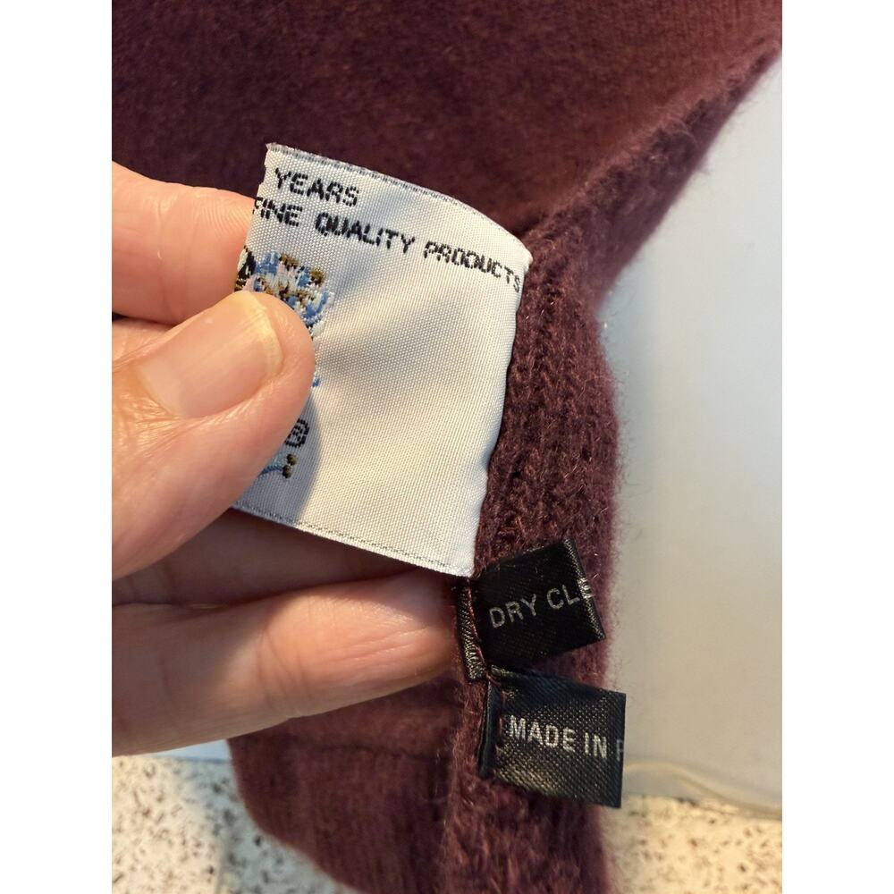 Portolano 100% Cashmere Purple Scarf 8”x64” Italy wrap jewel tone quiet luxury - Picture 7 of 12